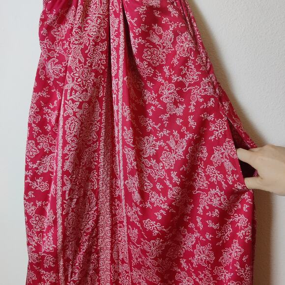 Hatch Rosalie Bandana Red Floral Maternity Midi Dress Size 2 Cross Straps - Picture 8 of 16